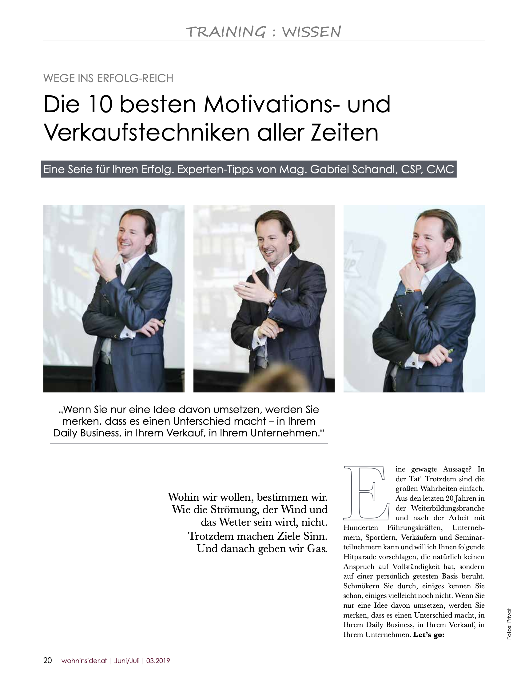 Gabriel Schandl Presseartikel