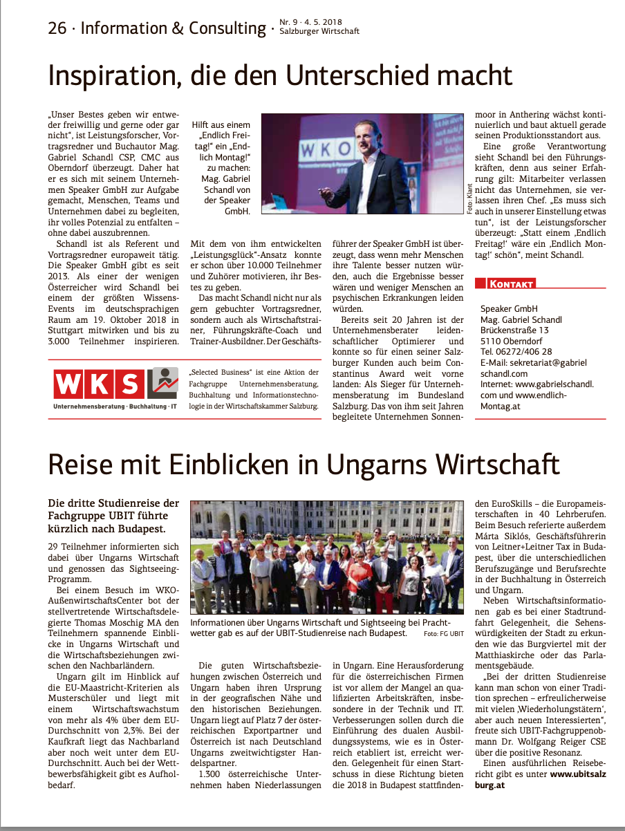 Gabriel Schandl Pressebeitrag
