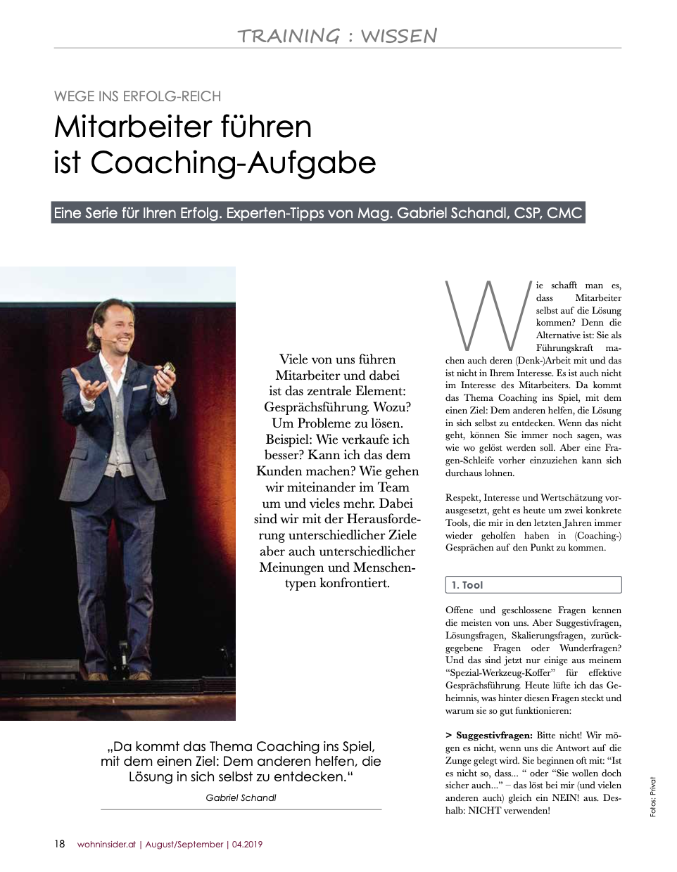 Gabriel Schandl in der Presse