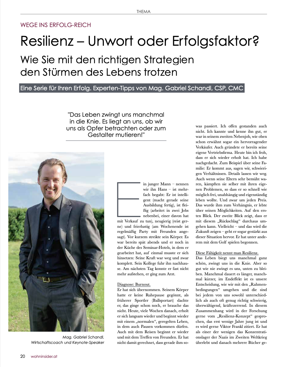 Pressebeitrag Gabriel Schandl