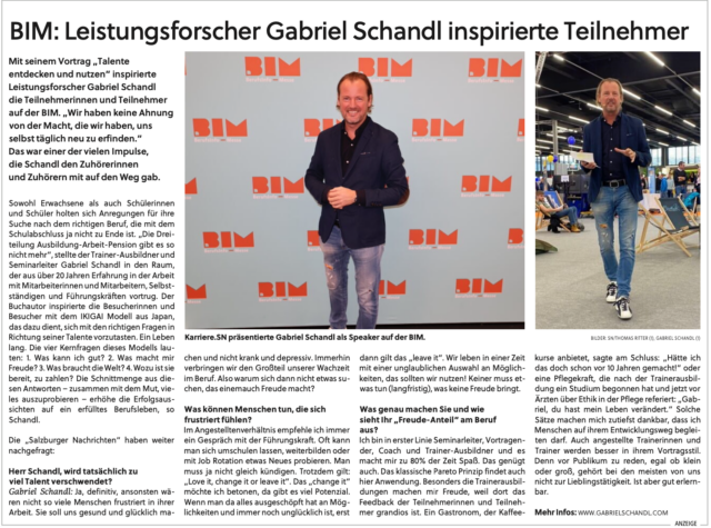 Gabriel Schandl Speaker, Gabriel Schandl Presse, Pressbeitrag Gabriel Schandl